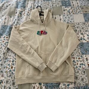 cream colored fruit of the loom hoodie